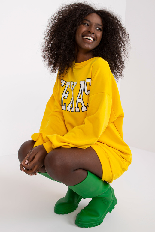 Kollane dressipluus Poppy trükiga