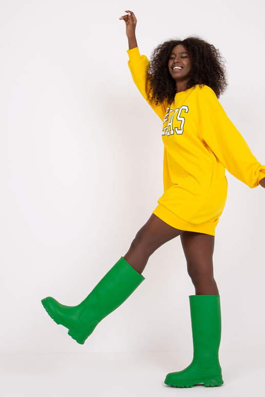 Kollane dressipluus Poppy trükiga