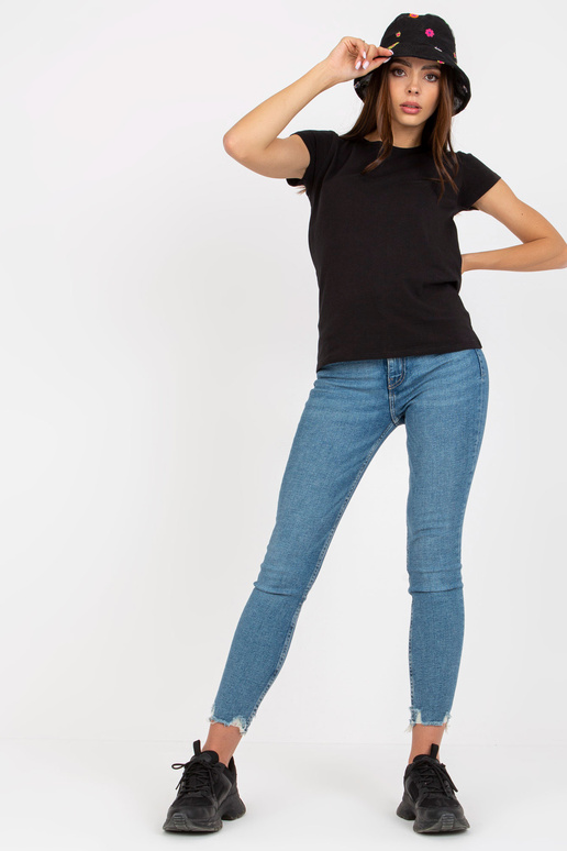 Must naiste puuvillane T-särk