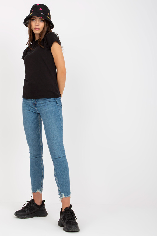 Must naiste puuvillane T-särk