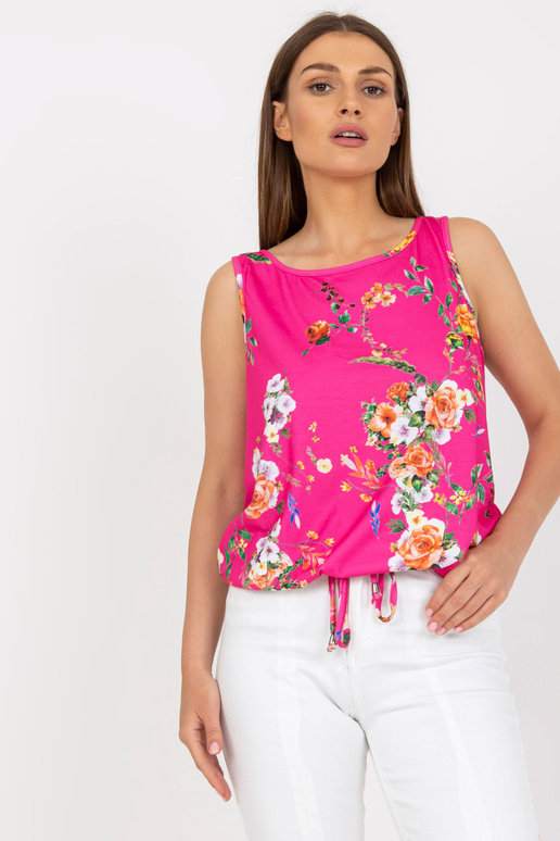 Tumeroosa lahtised lillelised top