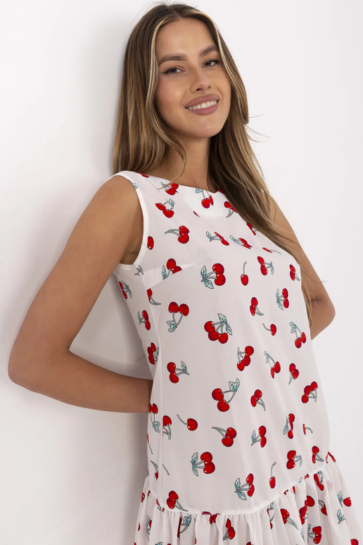 Valge rihmaga minikleit printidega