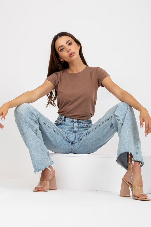 Pruun põhiline puuvillane T-särk