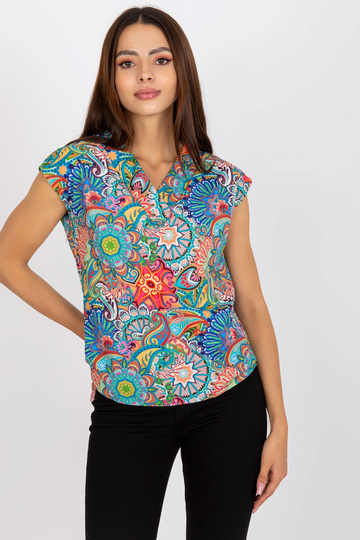 Värviline V-kaelusega pluus...