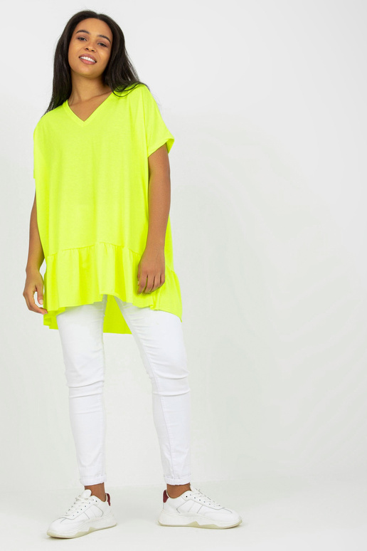 Fluo Yellow Casual Plus Size...