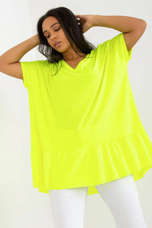 Fluo Yellow Casual Plus Size...