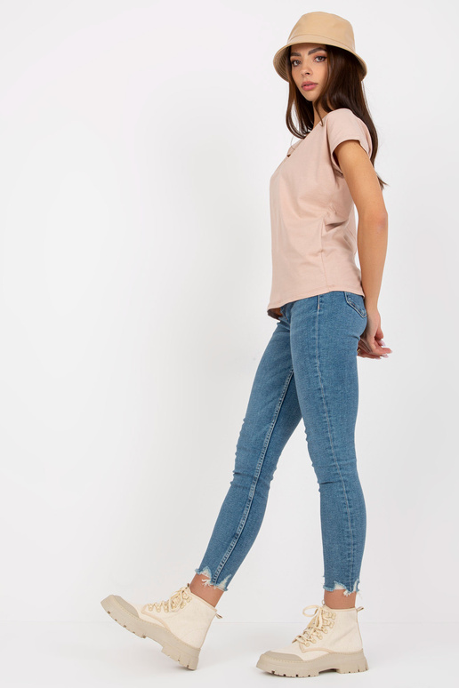 Beež naiste lühikeste varrukatega t-särk