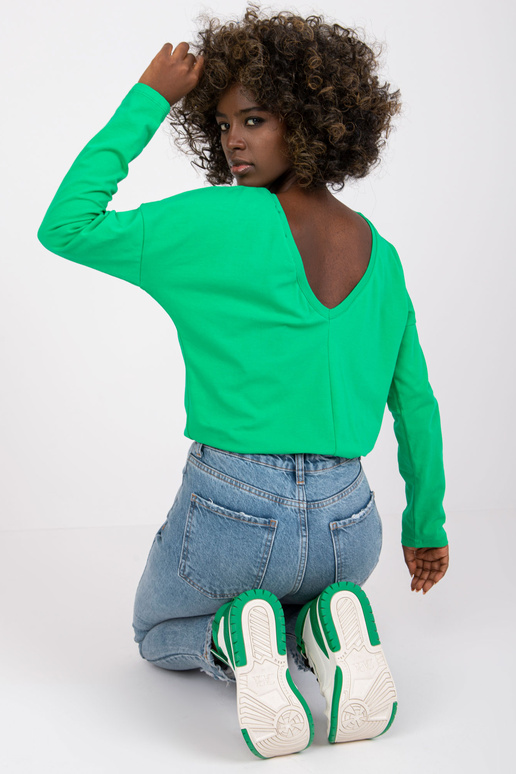 Roheline puuvillane Basic pluus Larissa