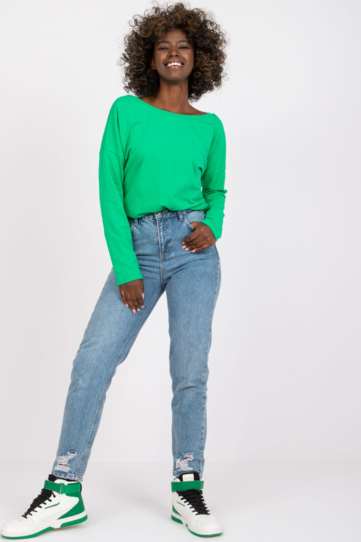 Roheline puuvillane Basic pluus Larissa