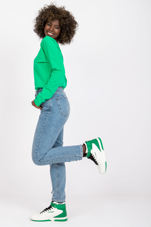 Roheline puuvillane Basic pluus Larissa