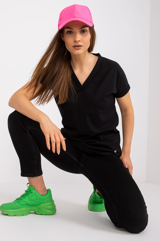 Must ühevärviline tavaline T-särk,...