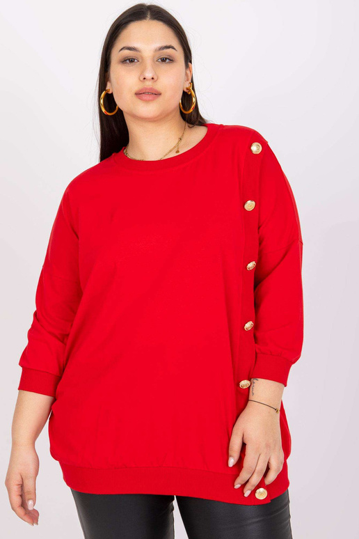 Punane ümara kaelusega pluss suuruses...