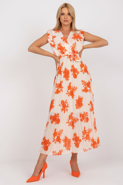 Beeži ja oranži pika plisseeritud...