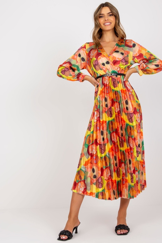 Oranži plisseeritud värviliste...