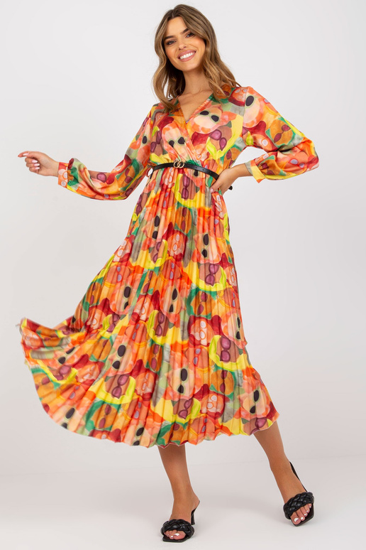 Oranži plisseeritud värviliste...