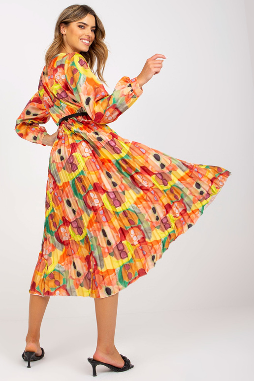 Oranži plisseeritud värviliste...