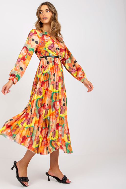 Oranži plisseeritud värviliste...