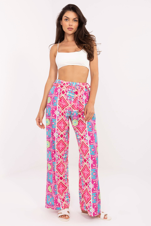 Laiad roosad trükistega püksid Laiad roosad trükistega püksid