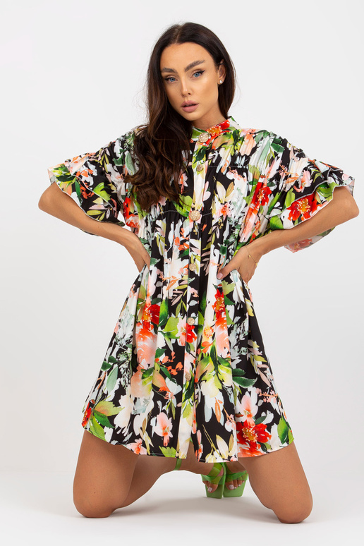 Must õhuline lilleline volangidega kleit Must õhuline lilleline volangidega kleit