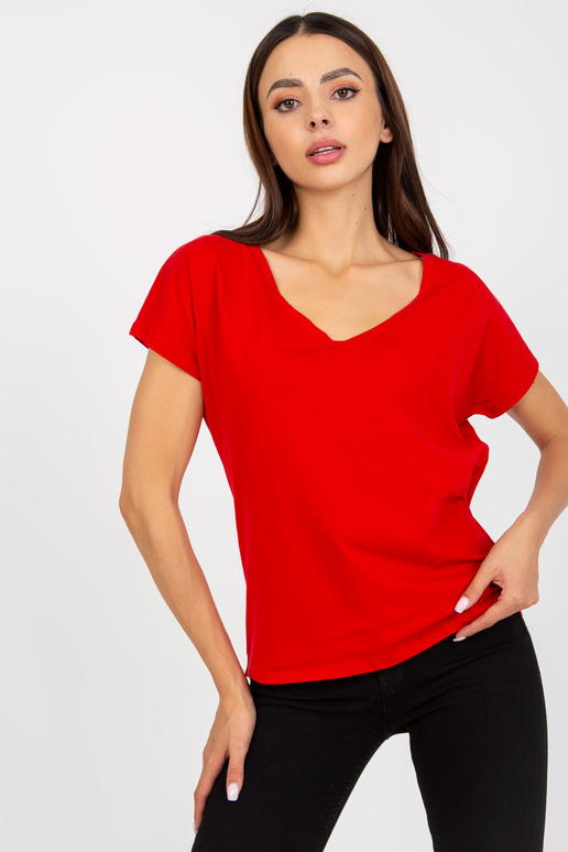 Punane naiste põhiline puuvillane T-särk Punane naiste põhiline puuvillane T-särk