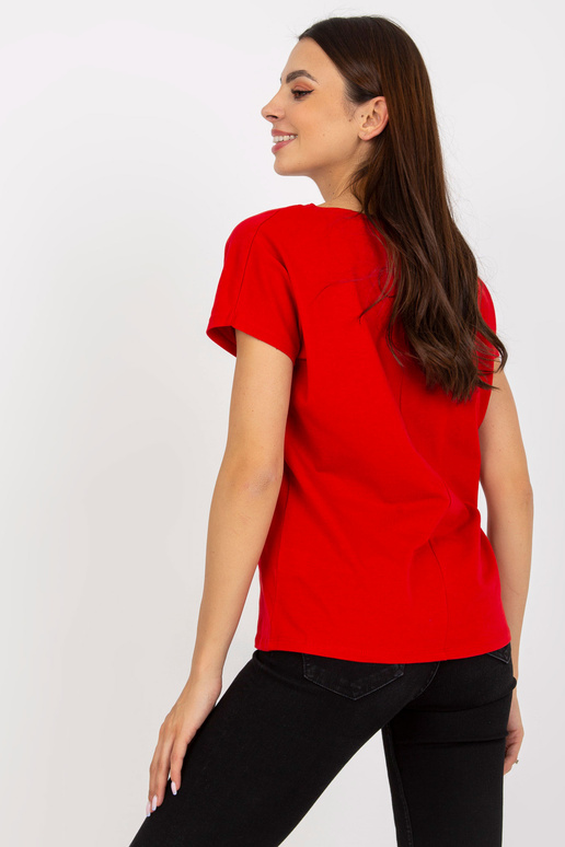 Punane naiste põhiline puuvillane T-särk Punane naiste põhiline puuvillane T-särk