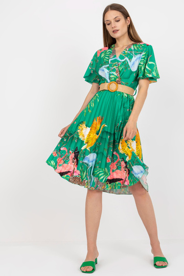 Roheline plisseeritud kleit...