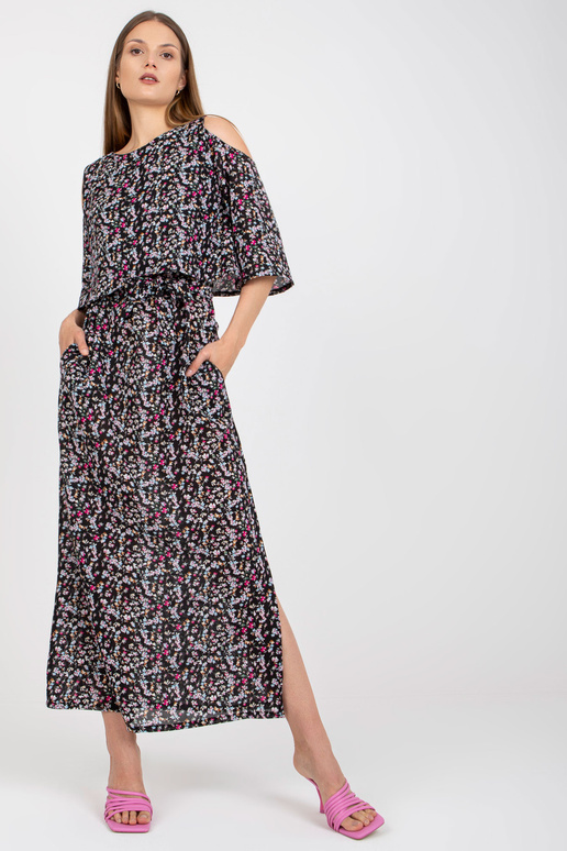 Must lilleline maksikleit taskutega... Must lilleline maksikleit taskutega...