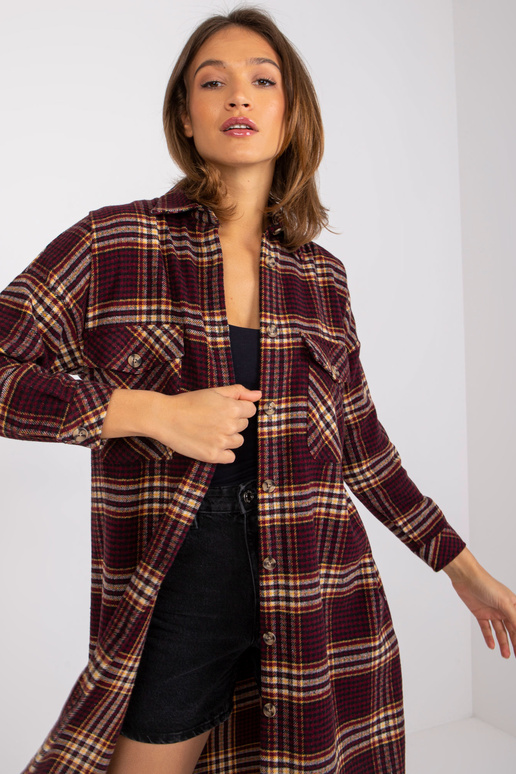 Burgundia kollane oversized pikk särk...