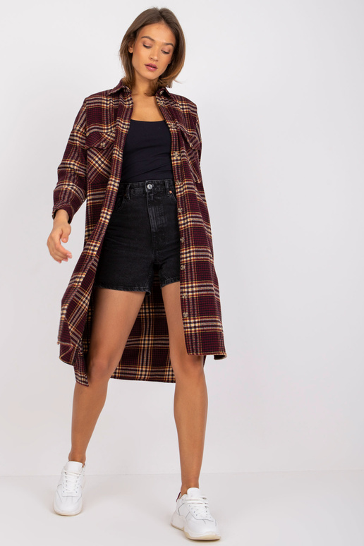 Burgundia kollane oversized pikk särk...