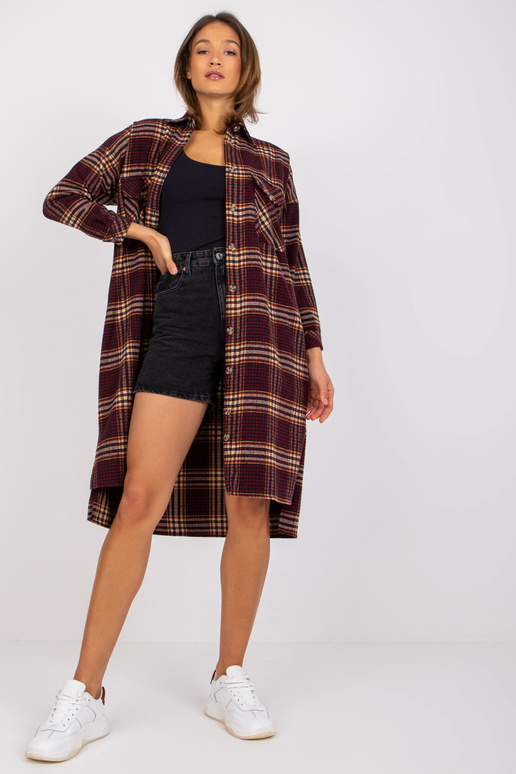 Burgundia kollane oversized pikk särk...