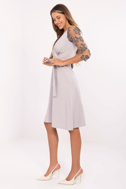 Hall kaelusega Midi kokteilikleit