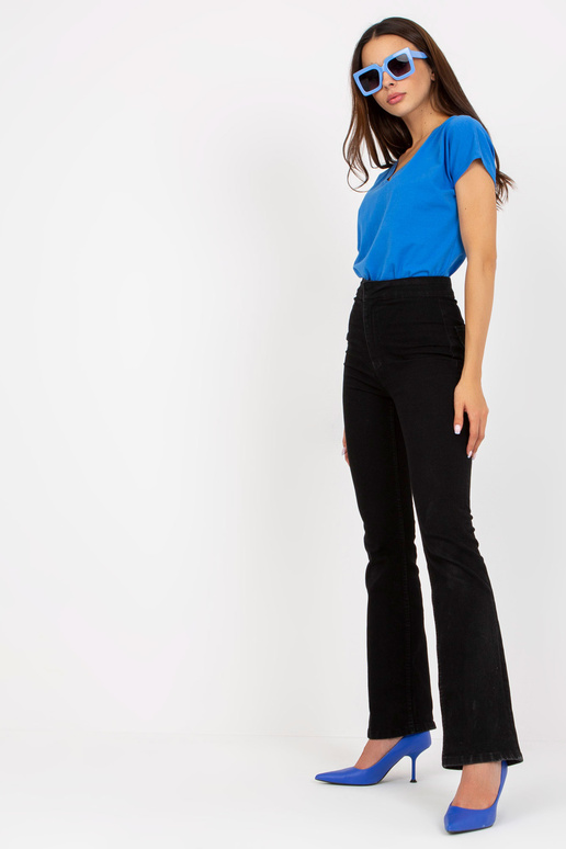 Tumesinine naiste V-kaelusega T-särk