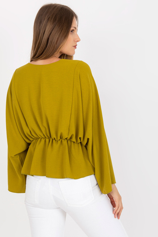 Oliivipunane laiade varrukatega pluus