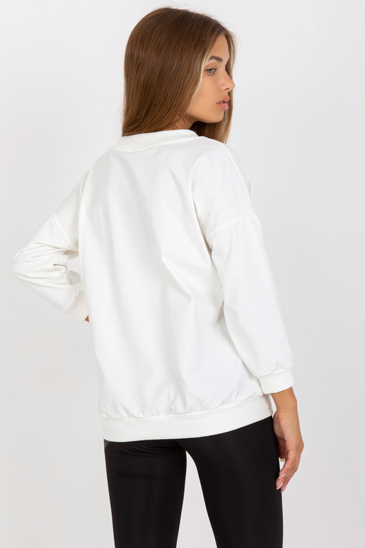 Ecru puuvillane V-kaelusega pluus