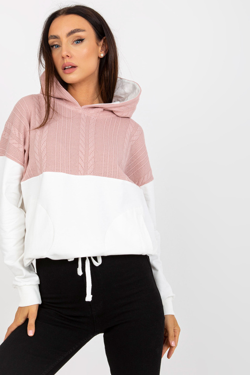 Roosa ja valge taskutega kapuuts RUE...