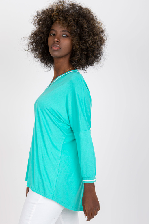 Viskoosist türkiissinine vabaaja pluus