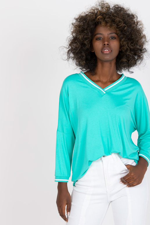 Viskoosist türkiissinine vabaaja pluus