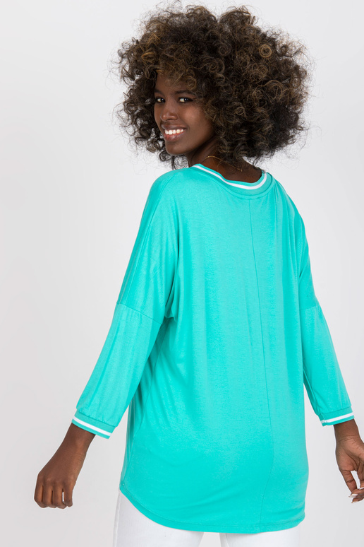 Viskoosist türkiissinine vabaaja pluus