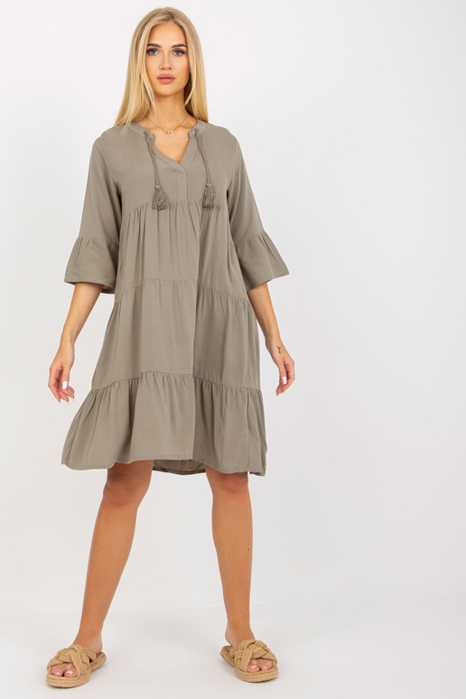 Khakivärvi viskoosst kleit volangide...