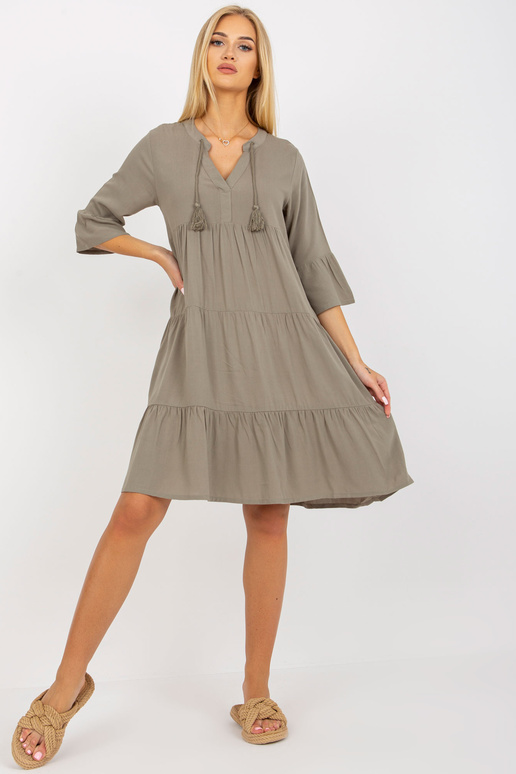 Khakivärvi viskoosst kleit volangide...