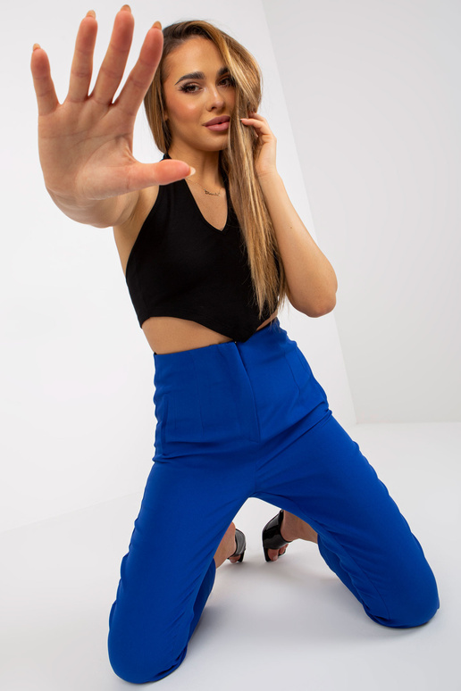 Koobalti sirge jalaga kangast püksid