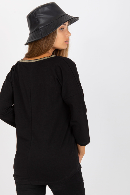 Must vabaaja pluus V-kaelusega RUE PARIS