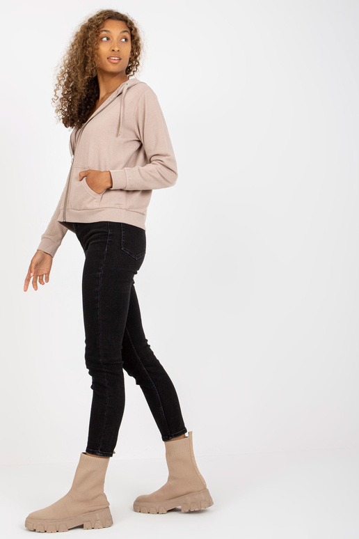 Beež põhiline lukuga kapuutsiga...