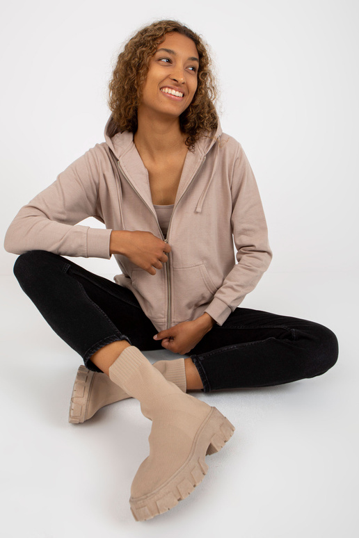 Beež põhiline lukuga kapuutsiga...