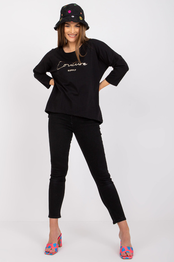 Must vabaaja pluus ümara...