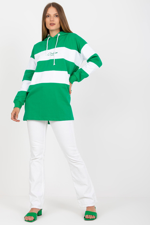 Rohelise ja valge triibuline kampsun...