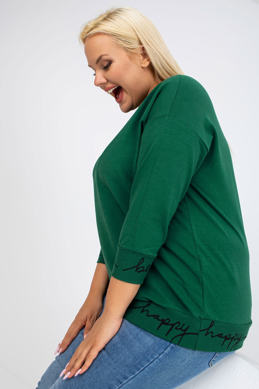 Roheline ja must Plain Plus Size...