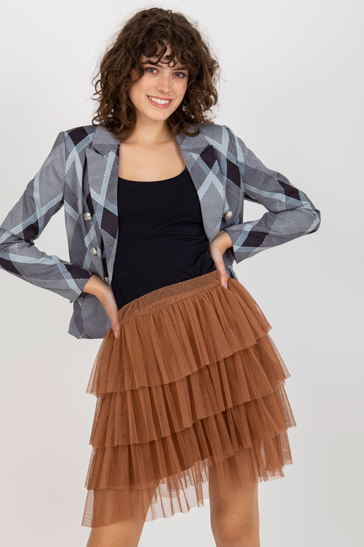 Helepruun volangidega tüllseelik...