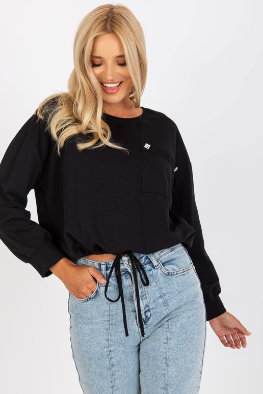 RUE PARIS must lühike puuvillane kapuuts