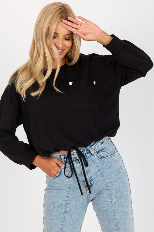 RUE PARIS must lühike puuvillane kapuuts